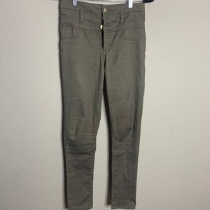 Olive Green High Waited Skinny Jeans